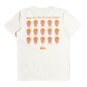 Quiksilver How Are You Feeling Tee M Antique White Organic Cotton Slim BNWT